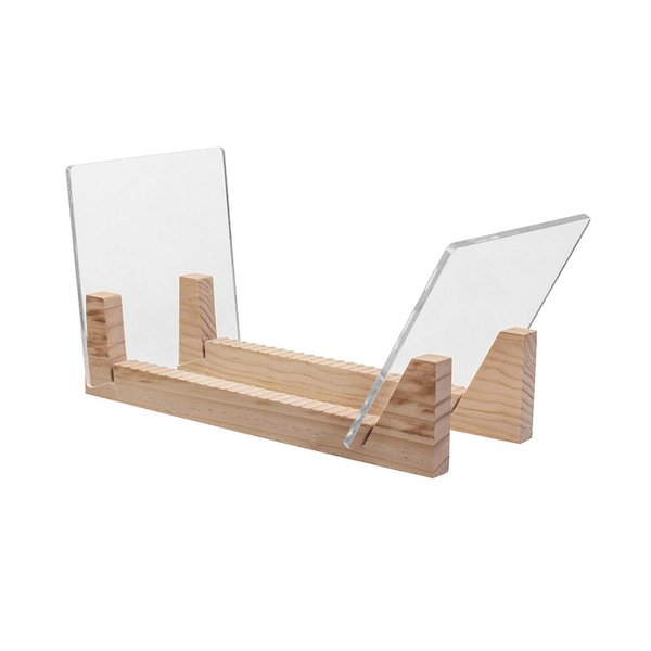 KAIU Vinyl Record Storage Holder - Solid Wood with Crystal Clear Acrylic Holder - Premium Design, Perfect 12" LPs or 7" Singles Display Unit - Stores and Supports up to 50 Albums (Natural)