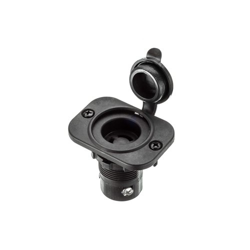 MotorGuide 8M0092066 Trolling Motor Receptacle — for 10-Gauge and 8-Gauge Wire, with Composite Mounting Plate, Black