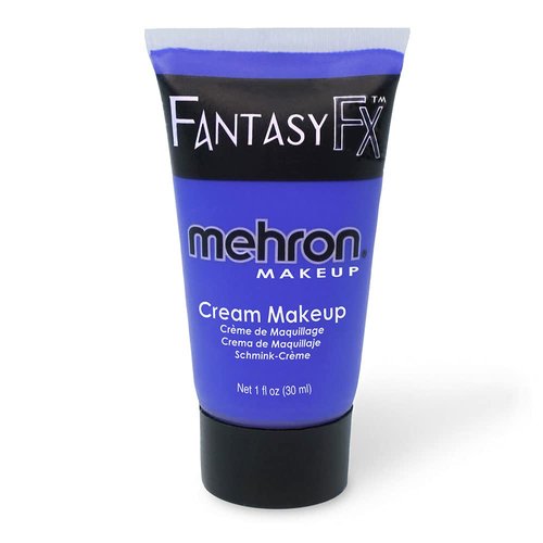 Mehron Makeup Fantasy FX Cream Makeup | Water Based Halloween Makeup | Blue Face Paint & Body Paint For Adults 1 fl oz (30ml) (Blue)