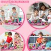 Wee Wonders 63PCS Cash Register for Kids, Kids Cash Register with Real Calculator, Pretend Play Store with Music/Motorized Conveyor/Play Money/Food Toys, Learning Toys for Boys Girls 3+, Pink
