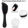Foot Pumice Stone Brush Callus Remover 3 Packs, Beomeen 2 in 1 Foot Shower Pedicure Scrubber with Handle, Foot File with Dense Bristles for Deep Cleansing and Exfoliation, Dry Skin Removal, Black