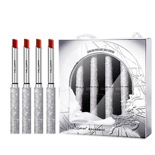 Grospe 4 Piece Nude Matte Lipstick Set,Natural Nude Lipstick Velvet Air Moisture Smooth Crayon Lip Stain, Matte Lipstick 24 Hour Superstay Long Lasting Waterproof Lip Gloss Lipstick for Women Makeup