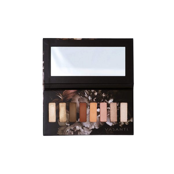VASANTI 8 Colors Kajal X Kolors Eyeshadow Palette - Rich Pigmented Shimmer, Glitter, and Matte Shades, Highly Blendable Rich in Colour Eyeshadow Makeup Palette