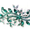 Faship Gorgeous Green Crystal Floral Hair Comb