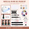 MEFA 56 Pcs Gel Nail Polish Kit with U V Light 48W Nail Dryer, 32 Colors Nude Pink Gray Gel Nail Polish Set with Base and Matte/Glossy Top Coat Nail Art Decorations Manicure Tools DIY Salon Home Gifts