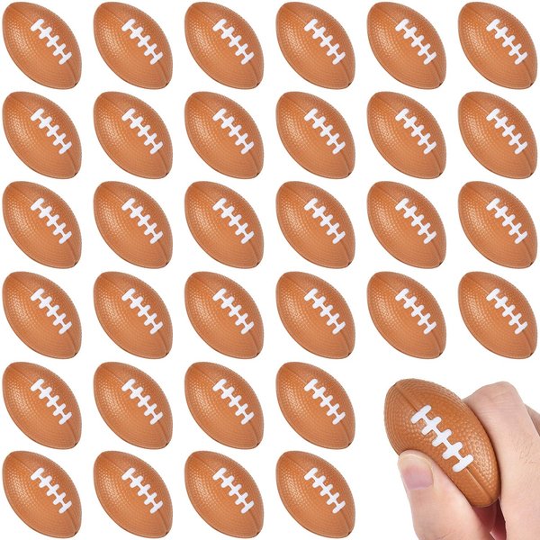 Uogw 36Packs Football Stress Balls,Superbowl Decoration Party Favor,Mini Foam Squeeze Sports Balls for Party Supplies and Outdoor Games