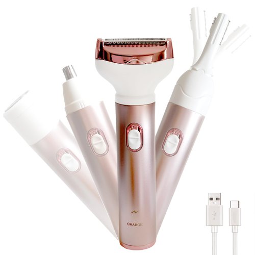 Electric Razors for Women,Best Electric Womens Shaver Nose Hair Trimmer Bikini Body Hair Removal for Face Eyebrow Legs Armpit Underarms Public Area Painless Women's Razor Wet Dry,Type-C Rechargeable