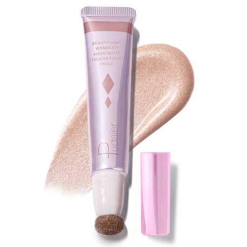 Highlighter Makeup, Liquid Highlighter Beauty Wand, Long Lasting Blendable Highlighter Stick Makeup with Cushion Applicator, 06, 0.68 Fl Oz