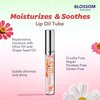 Blossom Lip Oil with Olive Oil + Grape Seed Oil, Moisturizing and Hydrating Shimmer Sparkle, Infused with Real Flowers, 3g, Watermelon