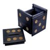 Puzzle Box Enigma Dice Cube - Money and Gift Holder in a Wooden Magic Trick Lock with Hidden Compartment Piggy Bank Brain Teaser Game (Black)