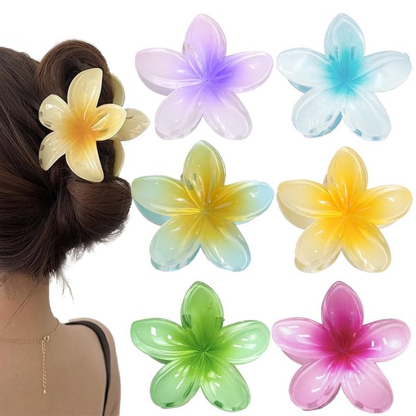 New Flower Hair Clips,Hawaiian Flower Claw，Wonderful Gift,Strong Hold Claw Hair Clips for Women Thick Hair & Thin Hair, Fabulous Color