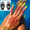 QSTOHENA 12 Sheets Henna Tattoo Stencil Kit for Hands, Indian Arabian Temporary Tattoo Template Self Adhesive Mehndi Stencil Stickers for Women Girls（8.2" x 4.7"）