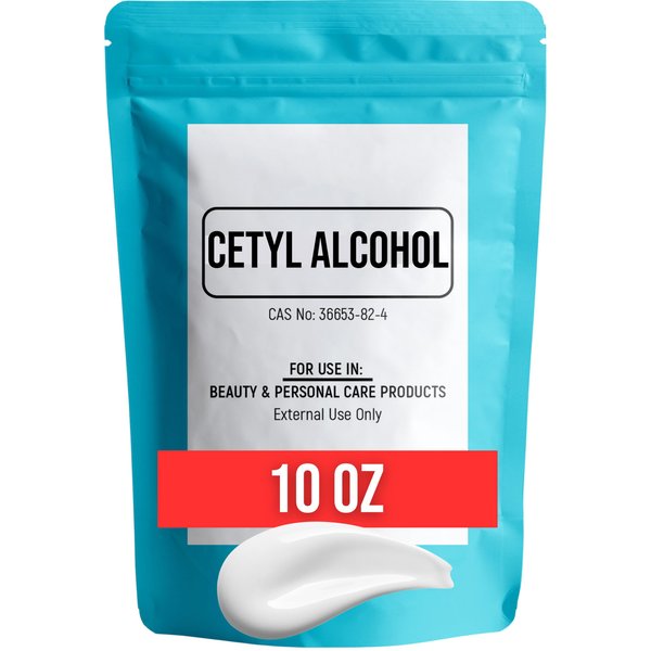Magnum Solace Cetyl Alcohol for Body Butter, DIY Lotions, Creams, Conditioners - Thickener and Emollient - White Granules (10 oz)
