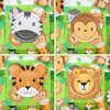 Jungle Safari Party Decorations - Include Animal Shaped Plates, Safari Tablecloth, Napkins, Forks, Safari Theme Party Supplies for Kid's Birthday, Baby Shower, Jungle Animal Theme Party, Serves 20