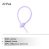 MECCANIXITY 20 Pack Silicone Cable Ties 6 Inch Reusable Zip Ties Silicone Twist Ties for Home Office Kitchen Organizer Food Bag Cord Key Management Lavender