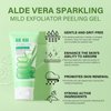 Purifying Exfoliating Gel Peeling Gel Aloe Vera Sparkling Peeling Gel, Deep Cleansing Face Scrub Exfoliating Body Gel Face Wash Facial Scrub Exfoliator Exfoliant Facial, Dead Skin Remover -3.38 FLOZ