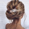 YBSHIN Blue Rhinestone Hair Comb Wedding Hair Accessories for Brides Silver Headpieces Bridal Hair Accessories for Women Decorative Hair Combs (Style 3)