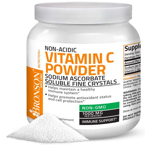 Non Acidic Vitamin C Powder Sodium Ascorbate Non GMO Soluble Fine Crystals - Healthy Immune System, Antioxidant and Cell Protection, 1 Kilogram (2.2 lbs, 35.3 Ounces)