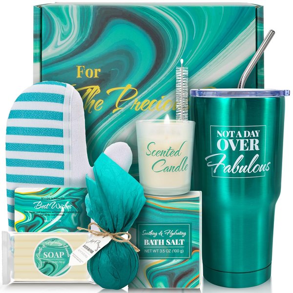 Bath Sets for Women Gift BODY & EARTH Gift Baskets for Women 8pcs Womens Christmas Gifts With 20oz Vacuum Insulated Tumbler Birthday Gifts for Women Christmas Gifts for Women 2024