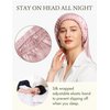 LilySilk Extra Long Silk Bonnet Sleep Cap for Women Soft Adjustable Hair Bonnet for Braids,Curly,Long Hair- Soft Elastic Band, Rosy Pink