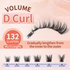 Cluster Lashes Wispy Individual Lash Extensions D Curl Natural Lash Clusters 10-14.5MM 132 Pcs DIY Eyelash Extension Cat Eye Eyelash Clusters with Tweezers Self-application at Home by MLEN DIARY