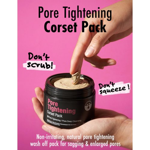 Meditime Pore Corset Pack | Sebum and Pore Minimizer Face Pack | Clay Mask for Blackheads and Pores | Korean Skincare Pore Cleaner & Nose Blackhead Remover | Deep Pore Remover Face Care (3.53 Fl Oz)