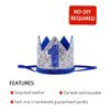 Baby 1st Birthday Crown Hat, Birthday Party Decorations, Kids Party Props Shooting, Party Supplies (Blue Silver)