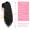 KETHBE Ponytail Extension, 26 Inch Drawstring Ponytail Hair Extensions Synthetic Long Curly Wavy Hair Extensions Ponytail Thick Hair Pieces for Women (Black)
