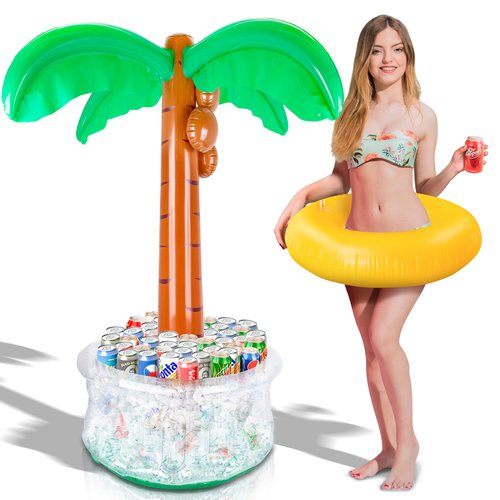 ArtCreativity Inflatable Palm Tree Cooler - 60 Inch Inflatable Tree with Drink Cooler Base - Blow Up Palm Tree for Beach Decor, Pool Decor, Hawaiian Party Decorations, and Luau Decorations