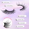 Lashes Kit with Glue and Tweezer Cat-Eye Lashes Flu-ffy 18mm Natural Look Fox Eye Lashes, that Look Like Extensions Faux Mink False Eyelashes(Kits-1-5)