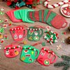 Syhood 725 Pcs Christmas Hot Cocoa Ornaments Craft Kit Foam Stickers Cafe Cup Mug Shape Glitter Stickers Christmas Craft Kits for Kids Xmas Holiday Party Supplies