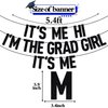 Black Glitter It's Me Hi I'm the Grad Girl It's Me Banner, Class of 2024/Congrats 2024 Grad/Congratulation, 2024 Graduation Party Decorations Supplies for Girls