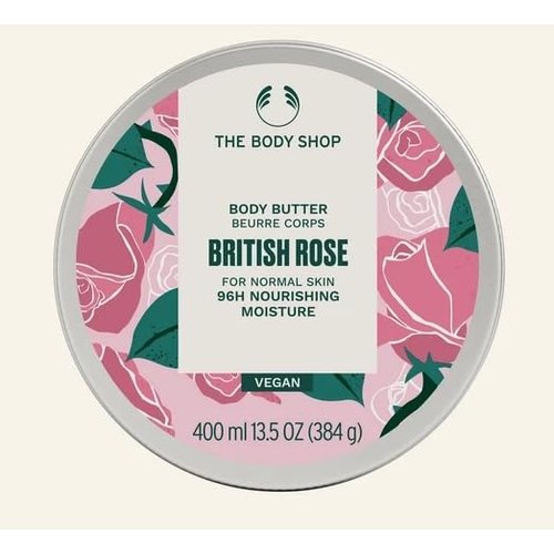 The Body Shop British Rose Body Butter Jumbo Size 13.5 Fl Oz, White
