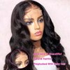 VTAOZI Body Wave Lace Front Wigs Human Hair Pre Plucked for Black Women 4x4 Lace Closure Wigs Human Hair 180% Density Brazilian Glueless Wigs Human Hair 18 Inch