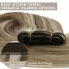 Sunny Highlights Weft Hair Extensions Real Human Hair Light Brown Blonde Sew in Extensions Straight Human Hair Extensions Weft Highlights Sew in Hair Extensions Real Human Hair Bundle 16in 100g