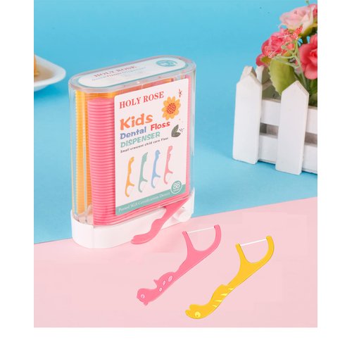 Kids Professional Dental Floss Picks Holy Rose Dental Flossers Dispenser Suitable for Teenagers,Children,Girls,Boys Unflavored Floss Sticks,Neat,Hygienic