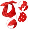 2 Pieces Polka Dot Headband Bandana Headband 50s Costume Hair Accessories Bows Wide Headwrap for Women and Girls (Red,Small Dots)