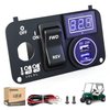 10L0L Golf Cart Key Console Switch Plate Multifunctional Panel for 2003+ EZGO TXT PDS Electric, Forward Reverse Switch Button & LED Digital Voltmeter & 12V Quick Charge 3.0 Dual USB Socket 3 in 1