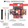 Vtrem Professional Makeup Palette Set, 36 Colors Eyeshadow + 28 Lip Glosses + 4 Concealer Powder + 3 Blushers + 2 Contouring + 1 Highlight + 3 Brushes + Mirror, Make Up Palette Set