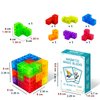 OUXIA Magnetic Building Blocks Magic Magnetic 3D Puzzle Cubes, Set of 7 Multi Shapes Magnetic Blocks with 54 Guide Cards, Children's Educational Toys and Stress Relief Fidget Toys for Kids Adults