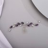 BERYUAN Purple Color Wedding Simple Crystal Hair Comb for Bride Women Girls Handmade Bridal Hair Comb for Bride and Bridesmaids Wedding Hair Accessories