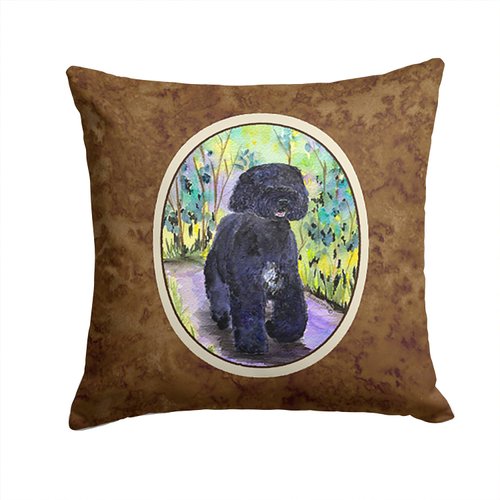 Caroline's Treasures SS8264PW1414 Portuguese Water Dog Fabric Decorative Pillow Machine Washable, Indoor Outdoor Decorative Pillow for Couch, Bed or Patio, 14Hx14W