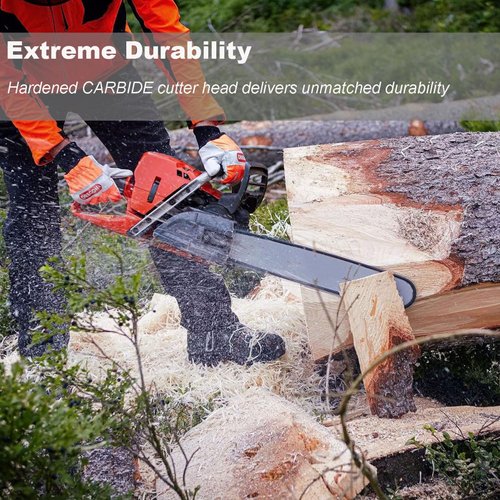 3Pcs Carbide Chainsaw Chain 18 Inch, 3/8" LP Pitch, .050" Gauge, 62 Drive Links, Fits Poulan, Kobalt, Echo, Ego, Greenworks and More- S62