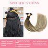 GOO GOO U Tip Hair Extensions Real Human Hair, 22inch 50g 50S, Hot Fusion U Tip Hair Extensions, Invisible Remy Hair Extensions, 3/8/613 Balayage Walnut Brown to Ash Brown and Bleach Blonde