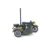 General Jim's WW2 German Military Motorcycle and Removable Sidecar (Green) Building Blocks Bricks Set (Set of 2)