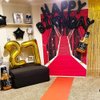 23pcs Birthday Balloons Banner, 3D Black Premium Mylar Foil Letter Happy Birthday Banner with 5pcs Star Balloons Kits for Kids Girls Boys Men Adults Birthday Party Decorations Supplies