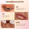 KWOLYKIM 2 Colors Liquid Blush and Highlighter, Dewy Cheek Tint Silky Smooth Cream Blush, Multi-Use Shimmer Luminizers Body Glitter Pearl White Highlighters stick Makeup