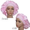 VEYRNEIC Hair Satin Bonnet for Sleeping Shower Caps Silk Chemo Caps with Wide Elastic Band Night Sleep Cap Bonnets for Black Women Braids with Satin Storage Bag (Pink)