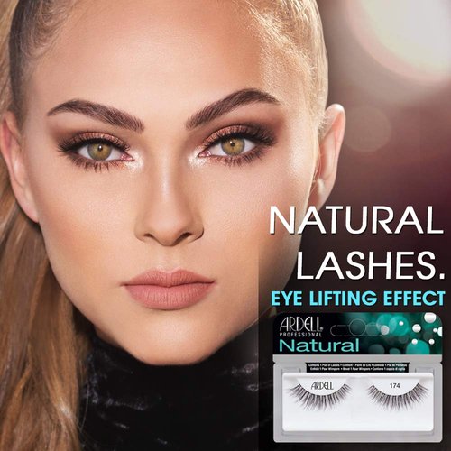Ardell False Eyelashes, Natural Lashes, Reusable, Long-lasting Strip Lash 174, 4 Pack