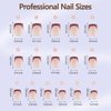 Misssix XBASICTIPS French Tip Press On Nails, 150Pcs French Gel Nail Tips Short Square, Soft Gel Pre-shaped No Need to File 3 in 1 Tips, Fake Nails for Nail Art DIY Extension Designs 15 Sizes